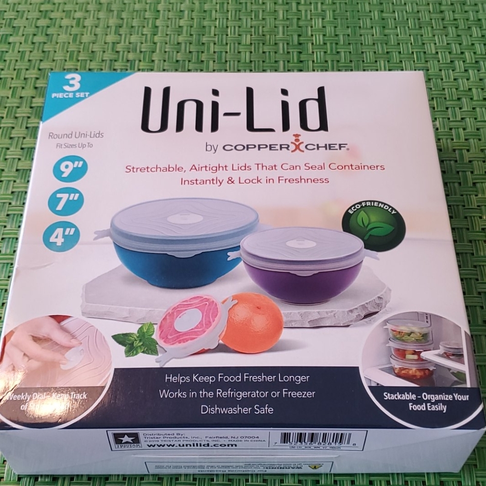 Uni-Lid by Copper Chef & Reusable Food Wraps